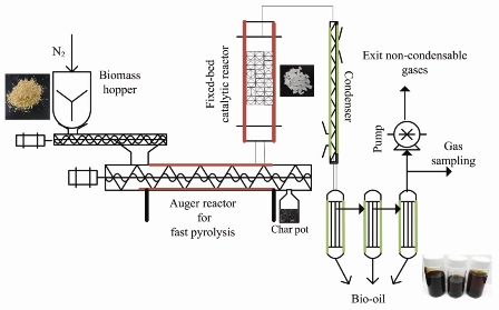 Altering bio-oil composition by catalytic treatment of pinewood pyrolysis vapors over zeolites using an auger - packed bed integrated reactor system 
